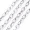 Tarnish Resistant 304 Stainless Steel Cable Chains, Unwelded, with Spool, Flat Oval, Stainless Steel Color, 7x4x0.8mm, about 32.8 Feet(10m)/roll