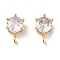 Brass Micro Pave Clear Cubic Zirconia Pendants, Cadmium Free & Nickel Free & Lead Free, Polygon Charms, Real 18K Gold Plated, 11x6.5x4.5mm, Hole: 1.8mm