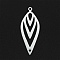 Non-Tarnish 201 Stainless Steel Links Connectors, Laser Cut, Leaf, Stainless Steel Color, 38x14x1mm, Hole: 1.6mm