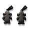 304 Stainless Steel Pendants, Manual Polishing, Girl, Electrophoresis Black, 19x12x3.5mm, Hole: 3x7mm