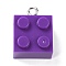 Resin Pendants, with Platinum Iron Loop, Toy Bricks, Blue Violet, 21x15.5x11mm, Hole: 2.6mm