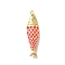 Barss Pendants, with Enamel Rhinestone and Jumping Ring, Lead Free and Cadmium Free,
Fish Charms, Orange Red, 36x10.5x5.5mm, Hole: 3mm