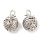 Filigree Round Brass Cage Pendants, For Chime Ball Pendant Necklaces Making, Platinum, 34mm, 27x20x24mm, Hole: 5x6mm, 18mm inner diameter