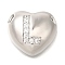Rack Plating Brass Micro Pave Cubic Zirconia Pendants, Cadmium Free & Lead Free, Heart with Letter A~Z Charms, Platinum, Letter L, 14.5x16x6mm, Hole: 3mm