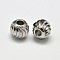Rack Plating Brass Corrugated Round Spacer Beads, Platinum, 4mm, Hole: 1.5mm