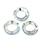 Electroplate Glass Linking Rings, Crystal Cosmic Ring, Prism Ring, Faceted, Back Plated, Round Ring, Light Yellow, 30x6.5mm, Inner Diameter: 17mm