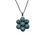 Natural Turquoise Flower Pendant Necklaces, 21.65 inch(55cm)