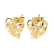 Brass Clear Cubic Zirconia Heart Stud Earrings, Cadmium Free & Lead Free, Long-Lasting Plated, Rack Plating, with Imitation Pearl, Real 18K Gold Plated, 11.5x12mm