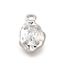 Brass Micro Pave Cubic Zirconia Charms, Nuggets, Platinum, 11.5x8x4mm, Hole: 1.2mm