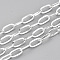 304 Stainless Steel Paperclip Chains, Drawn Elongated Cable Chains, Unwelded, with Spool, Silver Color Plated, 12x6x1.2mm, about 32.8 Feet(10m)/roll