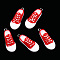 Resin Pendants, with Iron Loop, Shoes Charms, Red, 35x13x11mm, Hole: 2mm