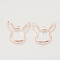 Alloy Open Back Bezel Pendants, For DIY UV Resin, Epoxy Resin, Pressed Flower Jewelry, Rose Gold, 31x33x3mm, Hole: 2mm