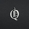 Non-Tarnish 304 Stainless Steel Pendants, with Jump Ring, Old English, Letter, Laser Cut, Stainless Steel Color, Letter.Q, 16x12x1mm, Hole: 3mm
