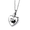 Non-Tarnish Heart with Word Stainless Steel Pendant Necklaces, Urn Ashes Necklaces, Stainless Steel Color, no size