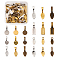 Alloy Glue-on Flat Pad Bails for Pendant Making, Mixed Color, 74x73x25mm, 6pcs/color, 126pcs/box
