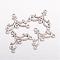 Alloy Chandelier Components, Lead Free and Cadmium Free, Antique Silver Color, about 27mm long, 21mm wide, 1.5mm thick, hole: 2mm