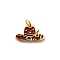 West Cowboy Brass Enamel Pendants, Long-Lasting Plated, Lead Free & Cadmium Free, with Jump Ring, Real 18K Gold Plated, Rack Plating, Hat, 10.5x16.5x1.5mm, Hole: 3.5mm