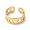 Spade & Club & Heart & Diamond Ion Plating(IP) 304 Stainless Steel Open Cuff Ring for Women, Golden, US Size 6(16.5mm)