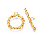 201 Stainless Steel Toggle Clasps, Ring, Golden, Ring: 18x15x2.5mm, Hole: 1.8mm, Inner Diameter: 11mm, Bar: 23m5m2, Hole: 1.8mm