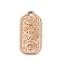 Ion Plating(IP) 304 Stainless Steel Pendants, Rectangle with Eye & Moon & Star Charm, Rose Gold, 22.5x10.5x1.5mm, Hole: 2mm