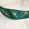 25 Yards Flat Christmas Bell Printed Polyester Grosgrain Ribbons, Hot Stamping Ribbons, Teal, 1 inch(25mm), about 25.00 Yards(22.86m)/Roll