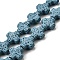 Natural Lava Rock Beads Strands, Cross, Dyed, Steel Blue, 14x14x6mm, Hole: 1.5mm, about 28pcs/strand, 15.94''(40.5cm)