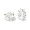 Brass Micro Pave Cubic Zirconia European Beads, Cadmium Free & Lead Free, Rings, Rack Plating, Long-Lasting Plated, Silver, 8x4mm, Hole: 4mm