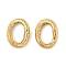 304 Stainless Steel Linking Rings, PVD Vacuum Plating, Textured Oval Shape, Real 18K Gold Plated, 16.5x12.5x3.5mm, Inner Diameter: 11x6.5mm