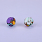 Printed Round Silicone Focal Beads, Colorful, 15x15mm, Hole: 2mm