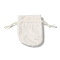Velvet Storage Bags, Drawstring Pouches Packaging Bag, Oval, Floral White, 8.5~9x6.5~7cm