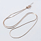 925 Sterling Silver Chain Necklaces, with Slider Beads and Spring Ring Clasps, with 925 Stamp, Rose Gold, 18 inch(45cm), Hole: 2mm, Pin: 0.8mm