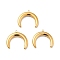 Ion Plating(IP) 304 Stainless Steel Pendants, Real 18K Gold Plated, Double Horn/Crescent Moon, 21.5x24x3.5mm, Hole: 1.5mm