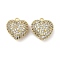 Brass Micro Pave Cubic Zirconia Hollow Out Charms, Heart, Real 14K Gold Plated, 14.5x13x6.5mm, Hole: 1.5mm