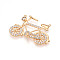 Brass Micro Pave Cubic Zirconia Pendants, Cadmium Free & Nickel Free & Lead Free, Bicycle, Real 18K Gold Plated, 25.8x38.5x5mm, Hole: 1.2mm