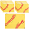 EVA Cosmetic Zip Lock Bags, Rectangle with Baseball Pattern, Gold, 15.6x19.8x0.02cm