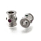 Brass Cubic Zirconia Beads, Cadmium Free & Nickel Free & Lead Free, Column, Real Platinum Plated, 8x6.5mm, Hole: 3mm