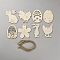 DIY Wood Hanging Pendant Decorations Kit, with Jute Cord, PapayaWhip, Egg, 71~82x49~82x2mm, Hole: 3mm