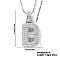 Elegant Brass Micro Pave Clear Cubic Zirconia 3D Initial Necklaces, Perfect Gift for Her, Platinum, Letter B, 15.75 inch(40cm)