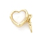 Brass Box Clasps, Cadmium Free & Nickel Free & Lead Free, with Natural White Shell, Heart, Golden, 28x15.5x9mm, Hole: 1.2mm