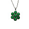 Natural Malachite Flower Pendant Necklaces, 21.65 inch(55cm)