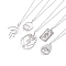 Non-Tarnish 304 Stainless Steel Evil Eye Pendant Necklace for Women, Mixed Shapes, Stainless Steel Color, 17.80 inch(45.2cm)