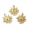 Ion Plating(IP) 304 Stainless Steel Pendants, with Crystal Rhinestone, Sun with Star Charms, Golden, 16x15x4mm, Hole: 1.4mm