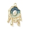 Brass Enamel Pendants, Cadmium Free & Nickel Free & Lead Free, Oil Painting Style Charms, with ABS Imitation Pearl, FireBrick, 26x15.5x5.5mm, Hole: 1.6mm