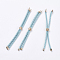 Nylon Twisted Cord Bracelet Making, Slider Bracelet Making, with Brass Findings, Cadmium Free & Lead Free, Long-Lasting Plated, Tree of Life, Sky Blue, Real 18K Gold Plated, 210~220x2mm, Hole: 2mm