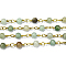 Handmade Amazonite Beaded Chains, with Spool, Unwelded, with Brass Eye Pin, 4mm, about 32.8 Feet(10m)/roll