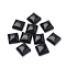 Natural White Jade Cabochons, Dyed, Square, Black, 10x10x5mm