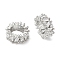 Brass Micro Pave Cubic Zirconia European Beads, Long-Lasting Plated, Large Hole Beads, Platinum, 11.5x4.5mm, Hole: 6.5mm
