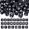 52Pcs 26 Style Silicone Beads, Cube with Letter, Black, 12x12x12mm, Hole: 2mm, 2pcs/style