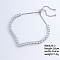 Brass Crystal Rhinestone Box Chain Slider Women's Bracelets, Elegant Fashion Jewelry, Platinum, 11 inch(28cm)