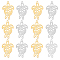 12Pcs 2 Colors 201 Stainless Steel Links Connectors, Cut, Tortoise, Golden & Stainless Steel Color, 25x16x1mm, Hole: 1.4mm, 6pcs/color